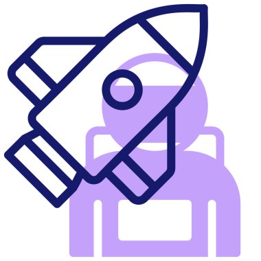 Astronot. Web simgesi vektör illüstrasyonu 