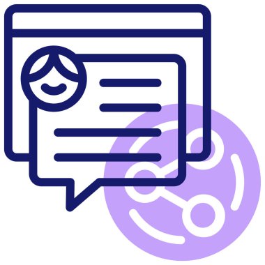 Sosyal medya konsepti simgesi, vektör illüstrasyonu basit tasarım