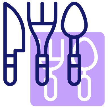 Çatal bıçak. Web simgesi basit tasarım