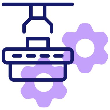 assembly hattı modern simge, vektör illüstrasyonu