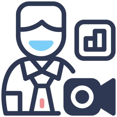 çevrimiçi toplantı sohbet illüstrasyonu, basit web simgesi 