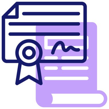 Sertifika. Web simgesi basit illüstrasyon