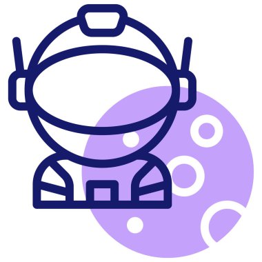 Astronot. Web simgesi vektör illüstrasyonu 