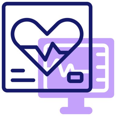 kalp atışı. Web simgesi basit illüstrasyon