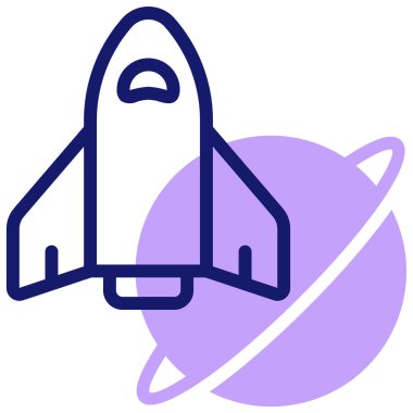 Roket. Web simgesi basit illüstrasyon