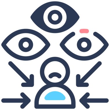 Paranoya. Web simgesi basit illüstrasyon