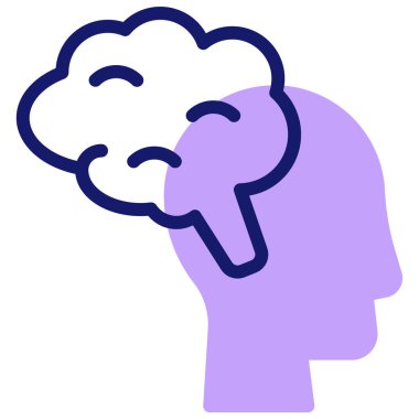 Beyin fırtınası ve zihin ikonu. Beynin özet çizimi