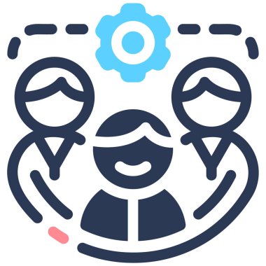 Takım çalışması. Web simgesi vektör illüstrasyonu