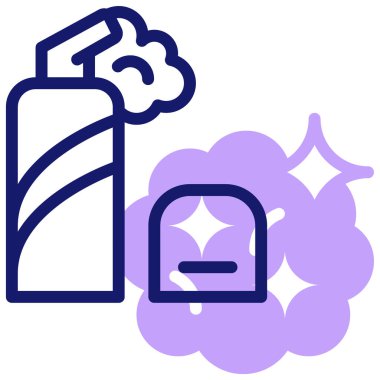 Köpük temizleme simgesi, vektör illüstrasyonu basit tasarım