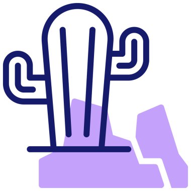 Kaktüs. Web simgesi basit illüstrasyon