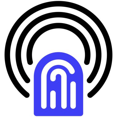 parmak izi ikonu vektör illüstrasyonu