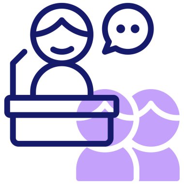 Konuşma web simgesi basit illüstrasyon