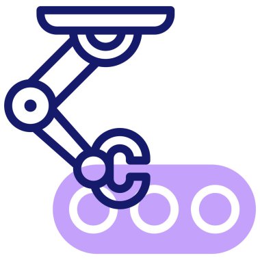 Sanayi robotu. Web simgesi basit illüstrasyon