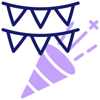 Konfeti çelenkleri, vektör illüstrasyonu