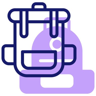 sırt çantası simgesi, vektör illüstrasyonu basit tasarım