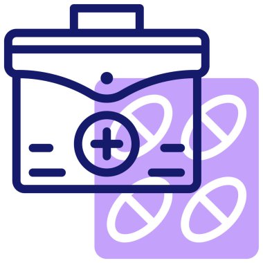 İlk yardım çantası. Basit resimleme