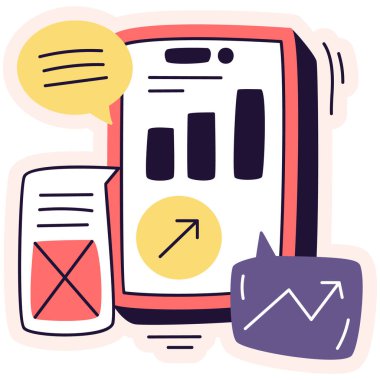 İletili cep telefonu, vektör illüstrasyonu