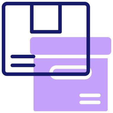 Paket var. Web simgesi basit illüstrasyon