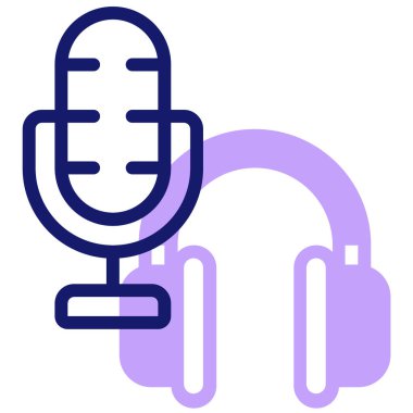 Podcast. Web simgesi basit illüstrasyon