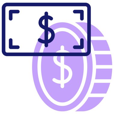 Dolar. Web simgesi basit illüstrasyon