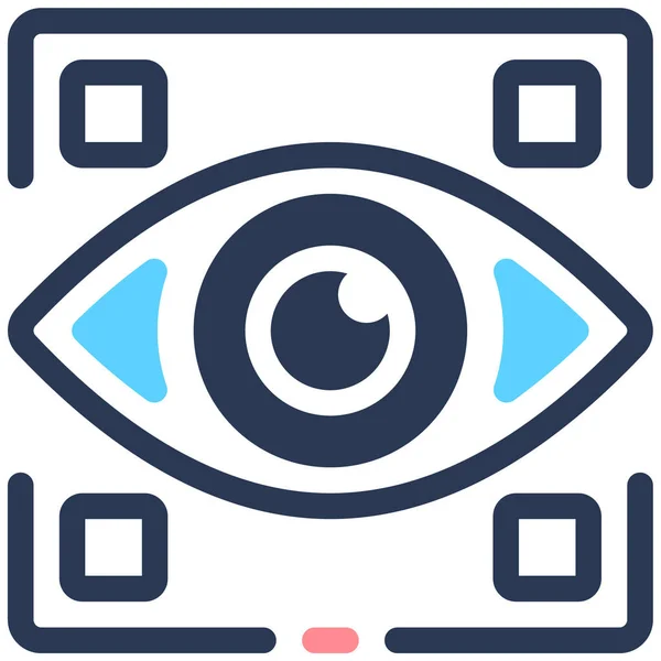 Occhio Tecnologia Monitoraggio Visione Sorveglianza Seo Icona Web — Vettoriale Stock