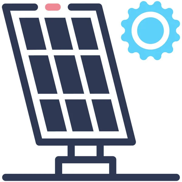 Painel Solar Web Ícone Ilustração Simples — Vetor de Stock
