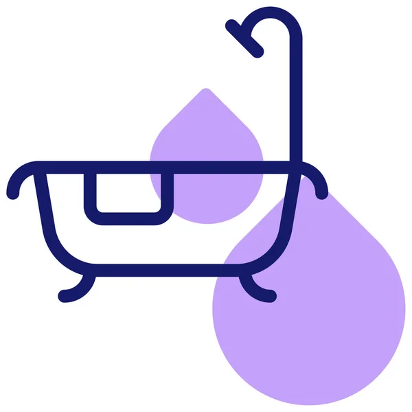 Bath Web Icon Simple Design — Stock Vector