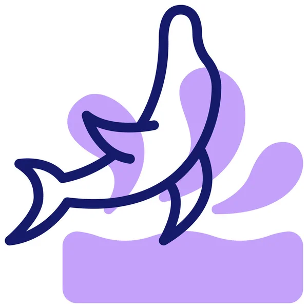 イルカのアイコンベクトルイラストシンプルなデザイン — ストックベクタ