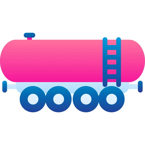 Illustration Pink Purple Tank Train — Stock Vector