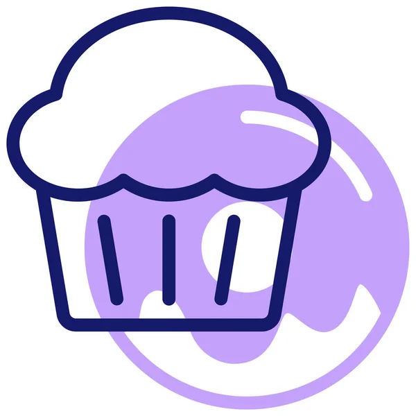 Cupcake Ícone Web Ilustração Simples — Vetor de Stock