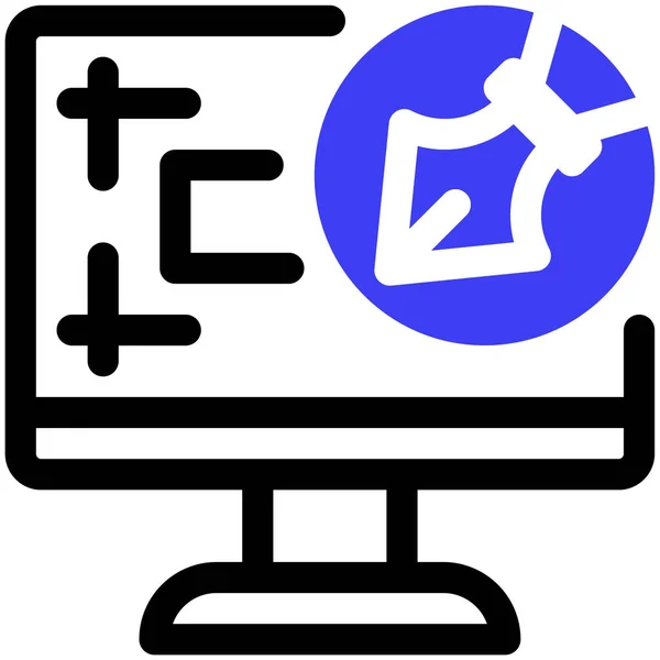 Monitor Del Computer Con Referto Medico Illustrazione Vettoriale — Vettoriale Stock
