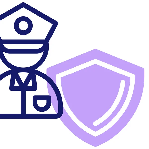 Ikona Oficera Policji Ilustracja Internetowa — Wektor stockowy
