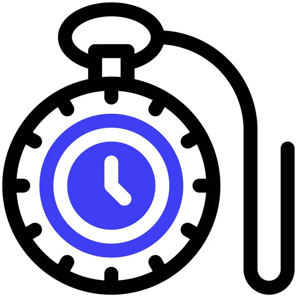 Reloj Bolsillo Icono Web Ilustración Simple — Vector de stock
