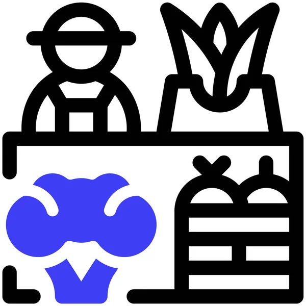 Lokale Markt Vektor Illustration Symbol Element Hintergrund — Stockvektor