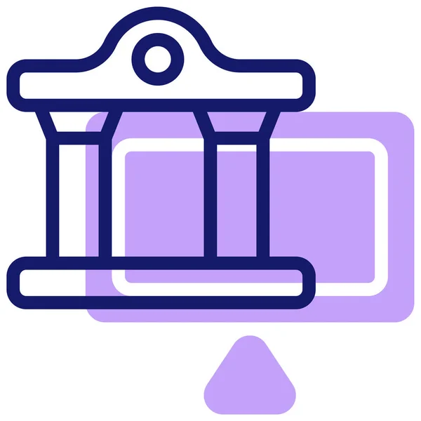 Escuela Icono Web Ilustración Simple — Vector de stock