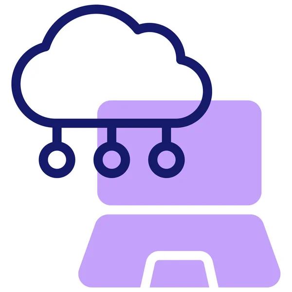 Cloud Computing Ikona Wektor Ilustracja Prosta Konstrukcja — Wektor stockowy