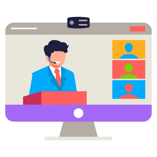 stock vector online interview. web icon