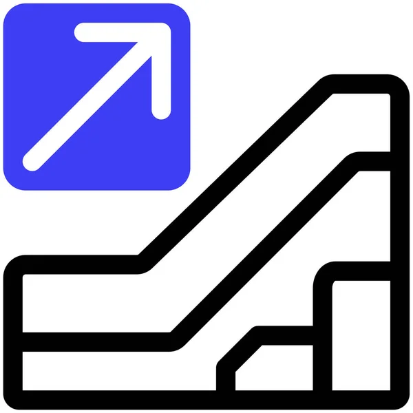 Rolltreppen Symbol Vektorillustration Einfaches Design — Stockvektor