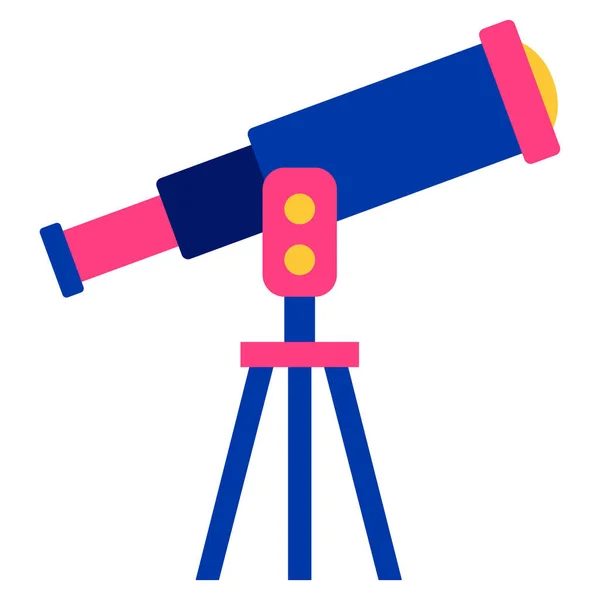 Telescopio Icono Web Ilustración Simple — Vector de stock