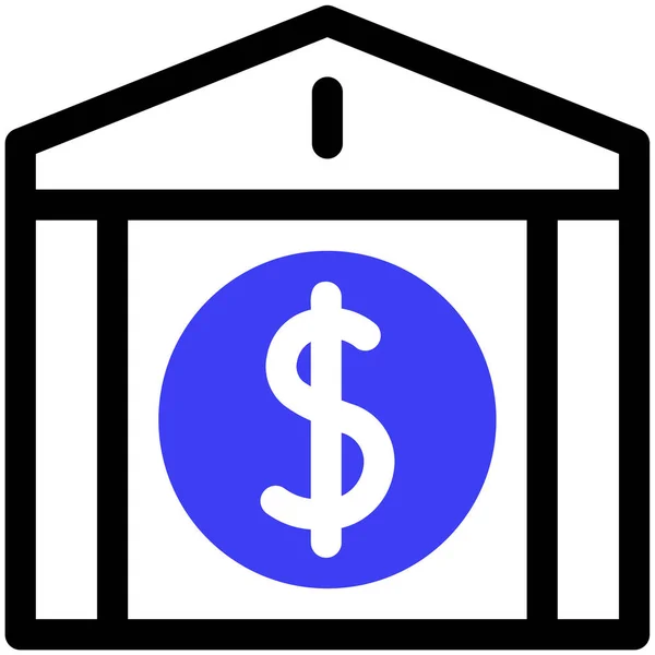 Εικονίδιο Τράπεζας Διανυσματική Απεικόνιση Απλό Σχέδιο — Διανυσματικό Αρχείο