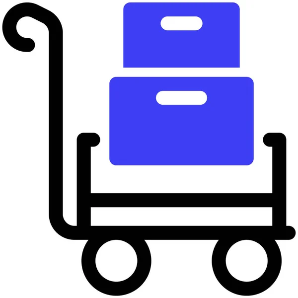 Trolley Delivery Web Icon Simple Illustration — Stock Vector