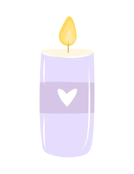 在白色背景上孤立的可爱的蜡烛矢量 平面卡通风格 — 图库矢量图片