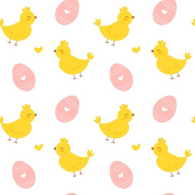 Sevimli Paskalya kusursuz desenli, karikatür hatunları ve yumurtaları var. Çocuklar için tekstil, kumaş, ambalaj kağıdı, duvar kâğıdı, arkaplan vs.