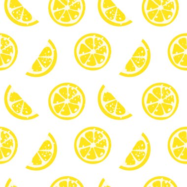 Limon pürüzsüz desen keser. Çağdaş soyut limon dilimleriyle şeffaf meyve vektörü deseni. El çizimi düz çizgi film arka planı. Giysiler, ambalaj tasarımı, tekstil, kumaş vs. için mükemmel