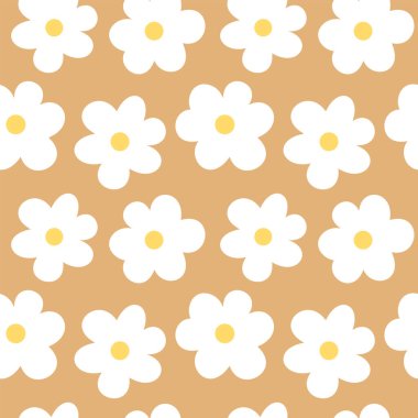 Havalı, papatyasız desen. Basit, harika, çiçekli, kusursuz bir desen. Giysiler, tekstil, kumaş, duvar kâğıdı, arka plan vs. için mükemmel.