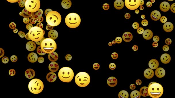 Emoji Sonriente Transición Transparente Mov — Vídeos de Stock