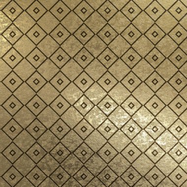 Square Pattern In Golden Yellow Metal Brass Pattern clipart