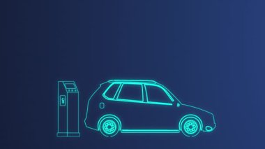 Electric Vehicle Charging Outline EV Charging Station Motiongraphics Animation