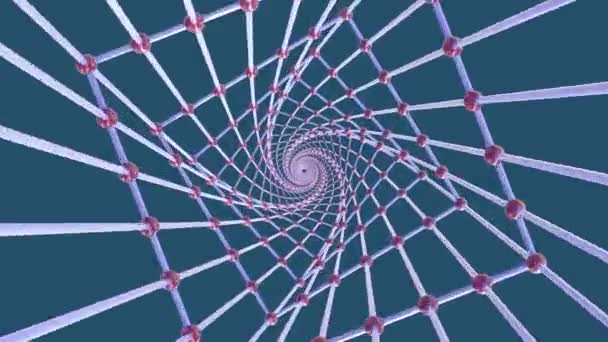 Abstract Square Net Tunnel Moving Camera — Stock Video