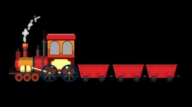 Çizgi film tren animasyonu. Hareket eden Tren Animasyonu Şeffaf Alfa